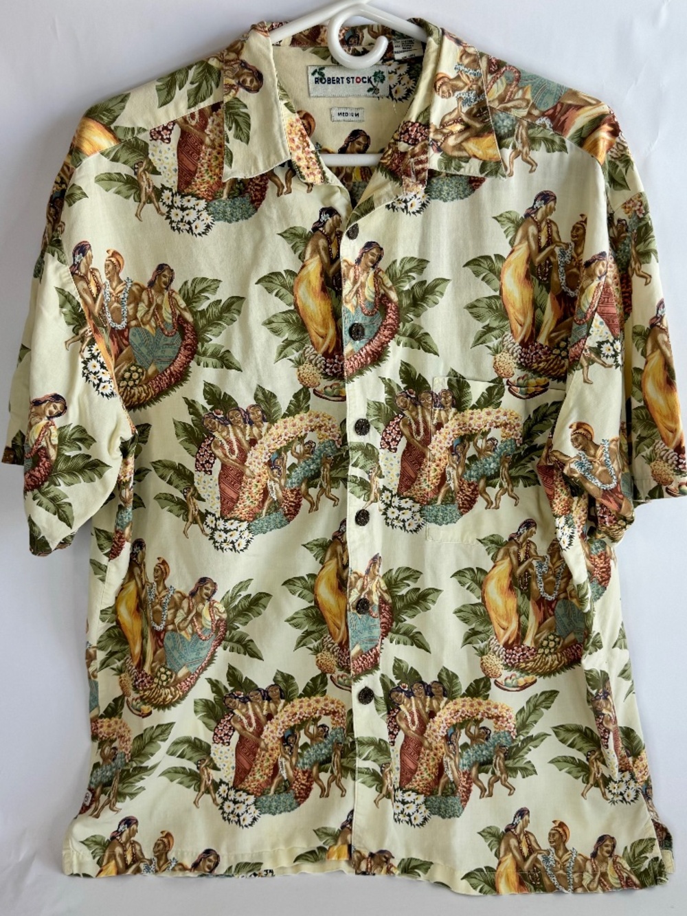 Robert Stock Men’s Hawaiian Aloha Rayon Blend Shirt Short Sleeve Size Medium
